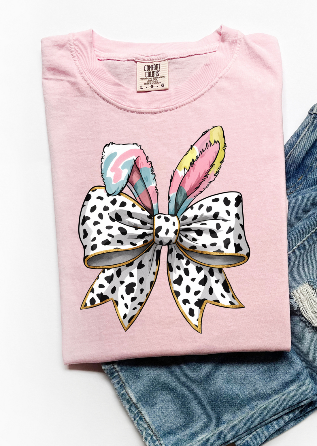 Easter Bunny Coquette Bow T-Shirt - Affirmation Apparel Co.