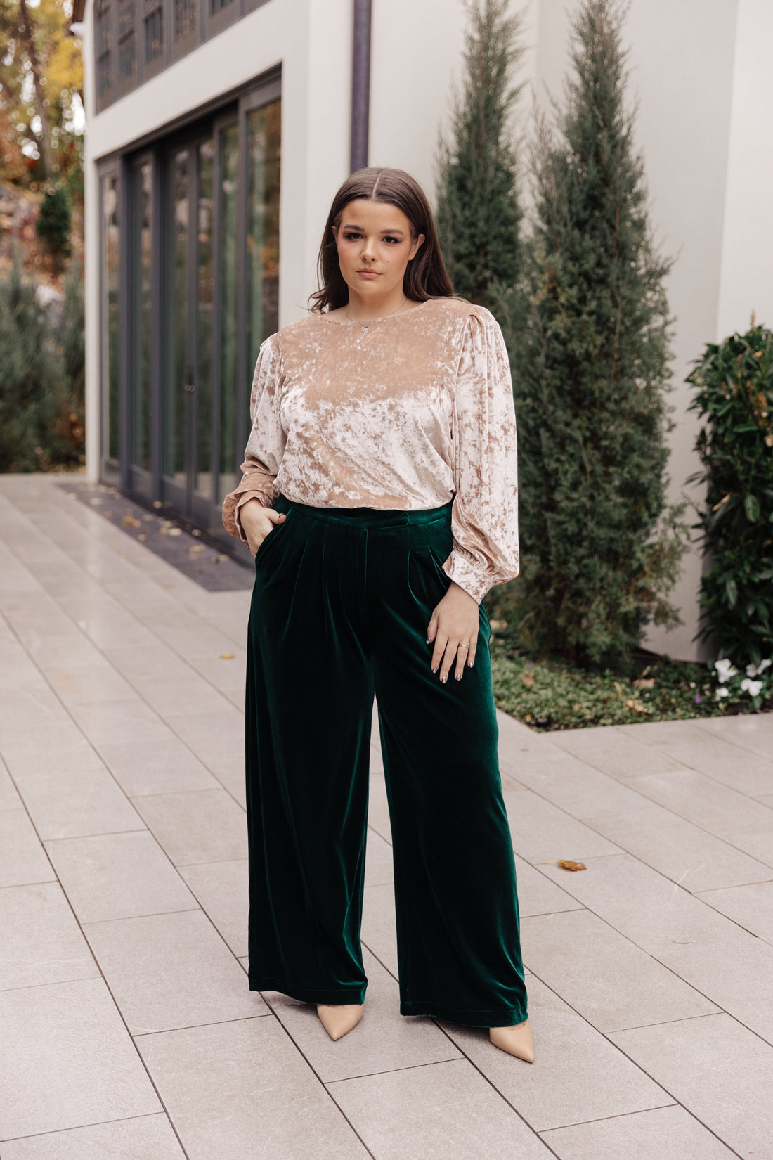 Velvet Elvis Wide Leg Velvet Pants - Affirmation Apparel Co.