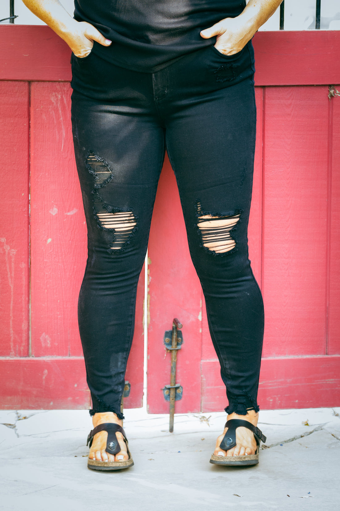 Jet Black Distressed Judy Blue Skinnies