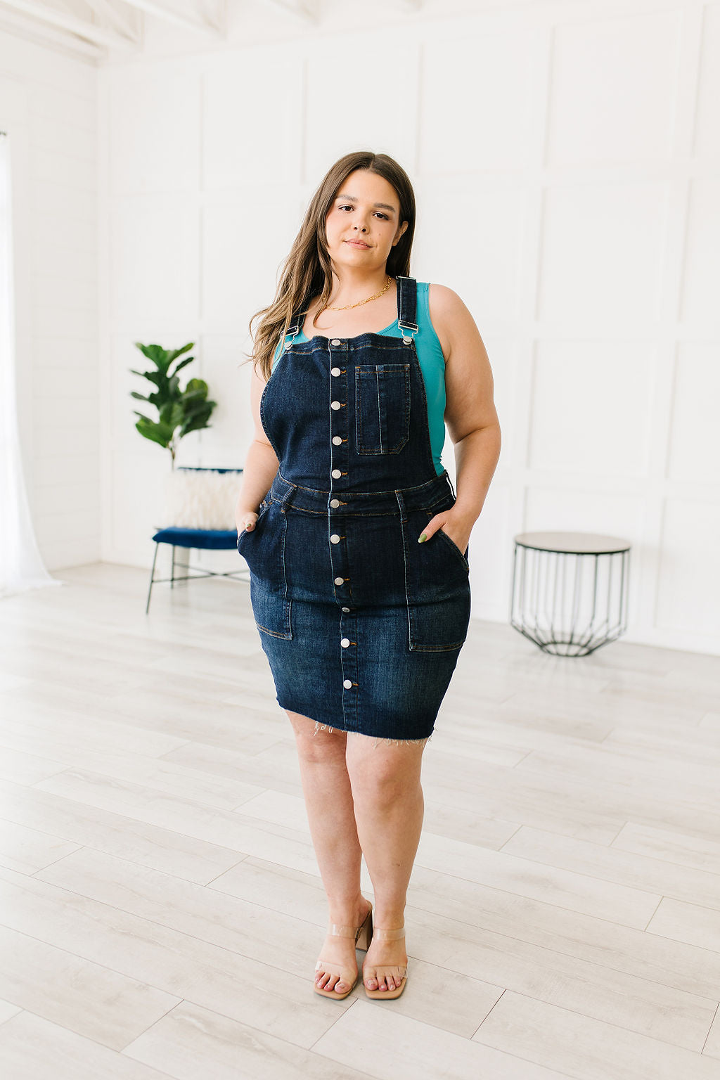 Agnes Denim Overall Dress - Affirmation Apparel Co.