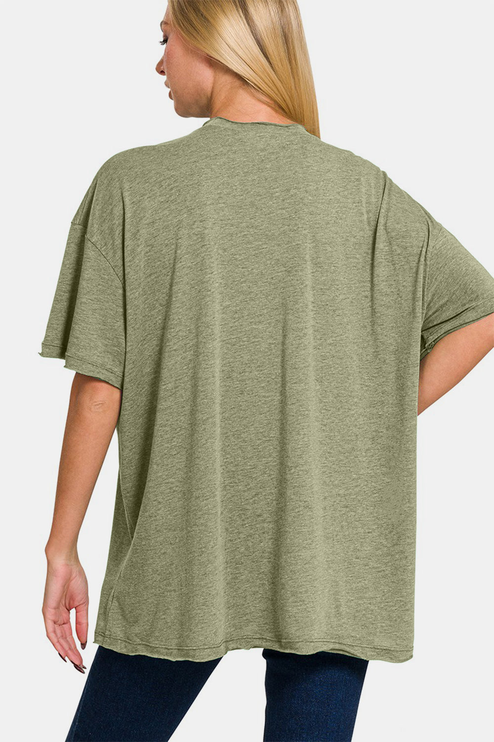 Zenana Drop Shoulder Oversized Front Pocket T-Shirt - Affirmation Apparel Co.