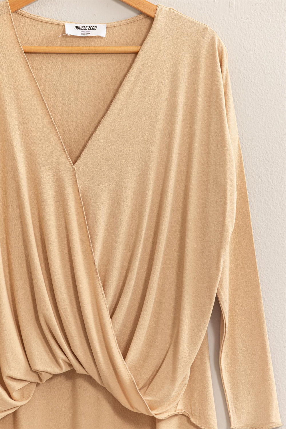 HYFVE Draped Drop Shoulder Long Sleeve Top - Affirmation Apparel Co.