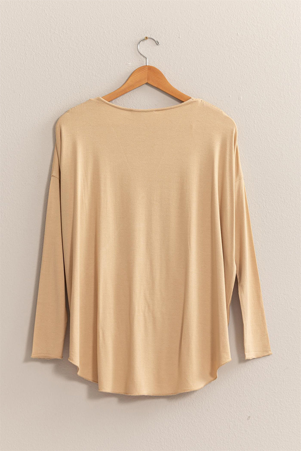 HYFVE Draped Drop Shoulder Long Sleeve Top - Affirmation Apparel Co.