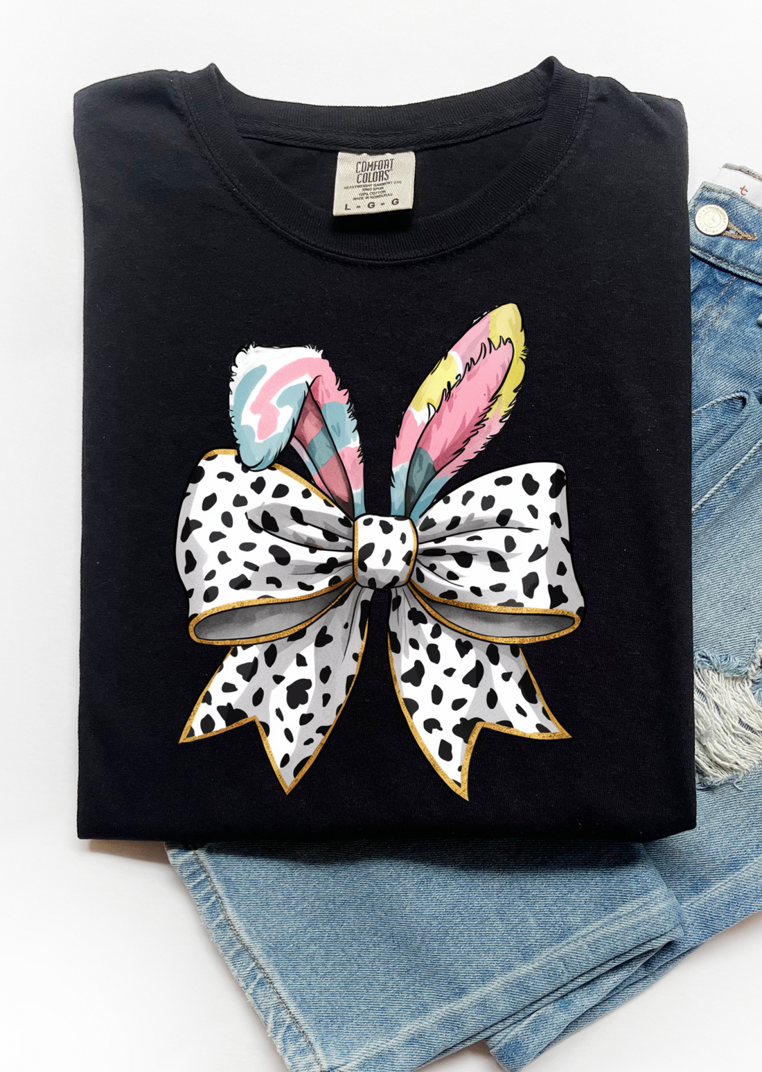 Easter Bunny Coquette Bow T-Shirt - Affirmation Apparel Co.