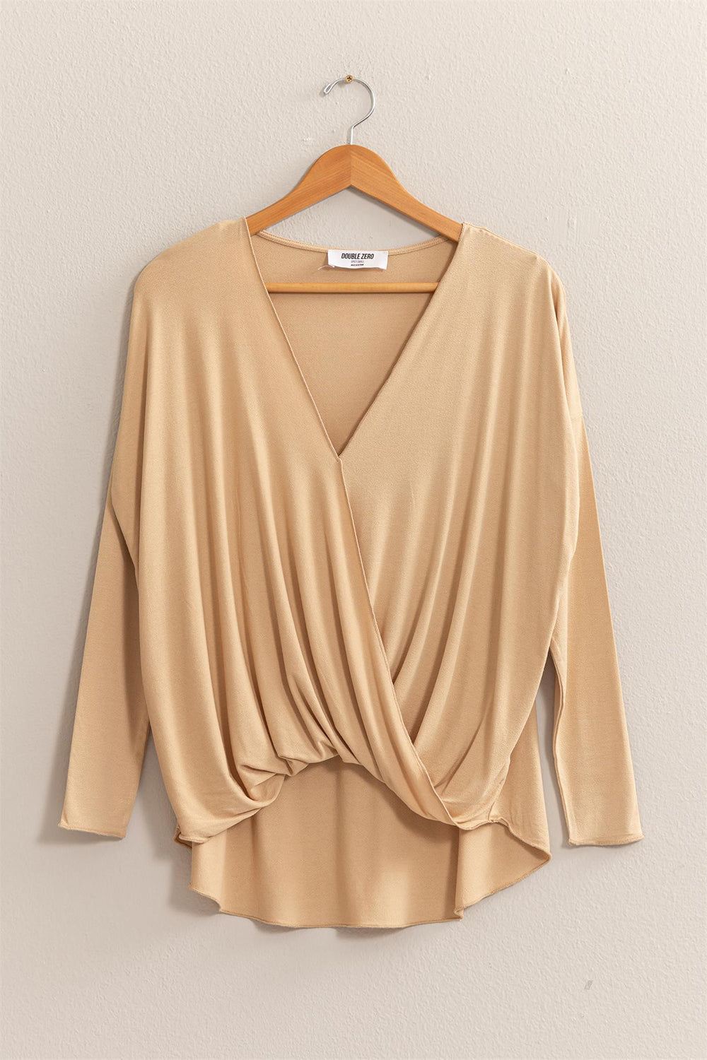 HYFVE Draped Drop Shoulder Long Sleeve Top - Affirmation Apparel Co.