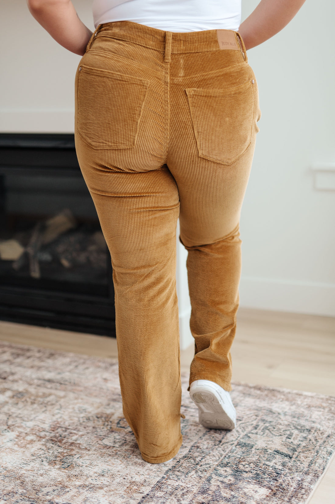 Cordelia Bootcut Corduroy Pants in Camel - Affirmation Apparel Co.