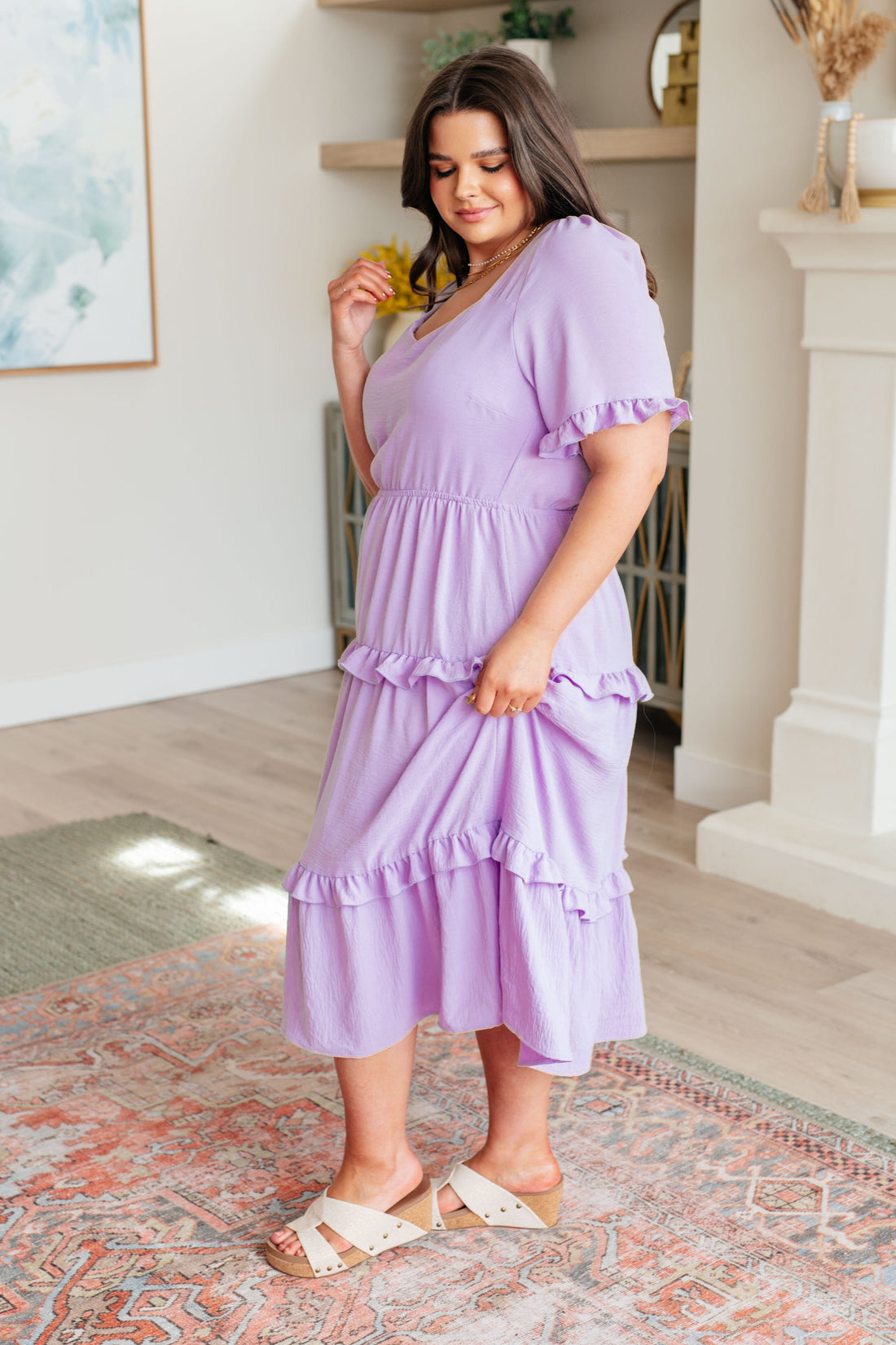 In My Carefree Era Tiered Ruffled Dress - Affirmation Apparel Co.