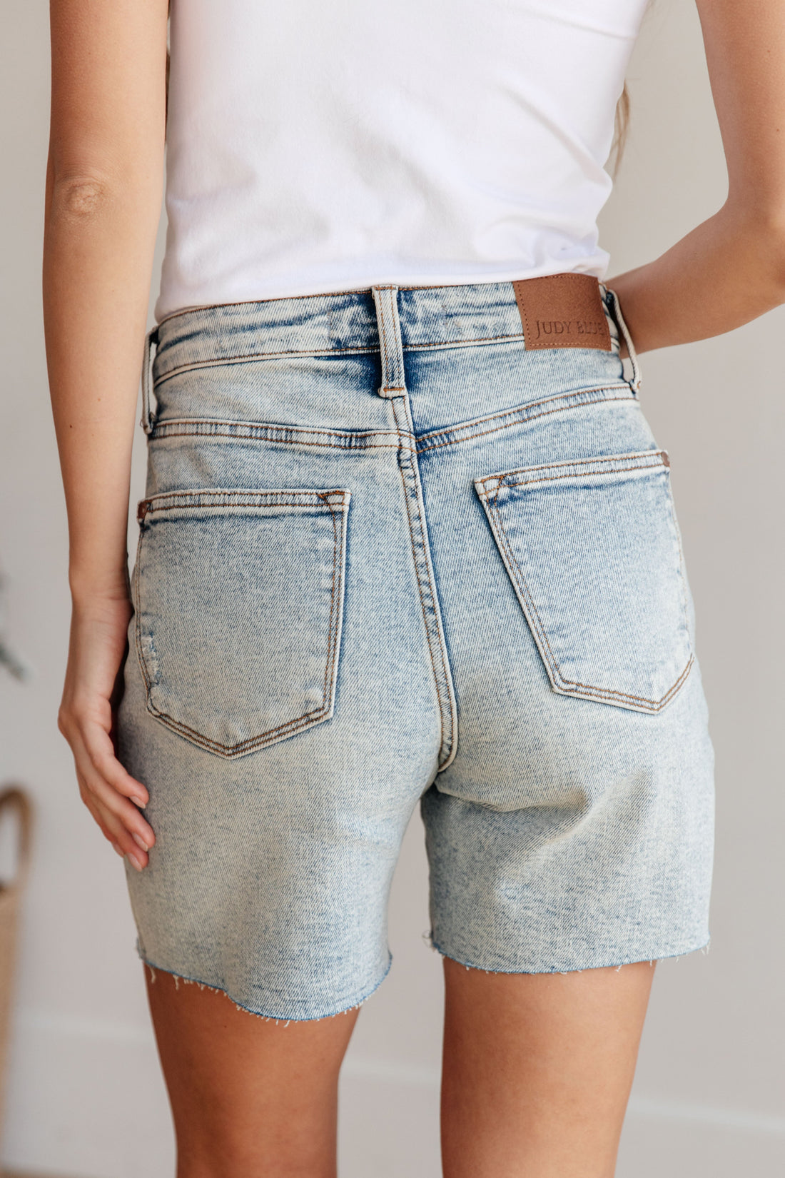 Cindy High Rise Mineral Wash Distressed Boyfriend Shorts - Affirmation Apparel Co.