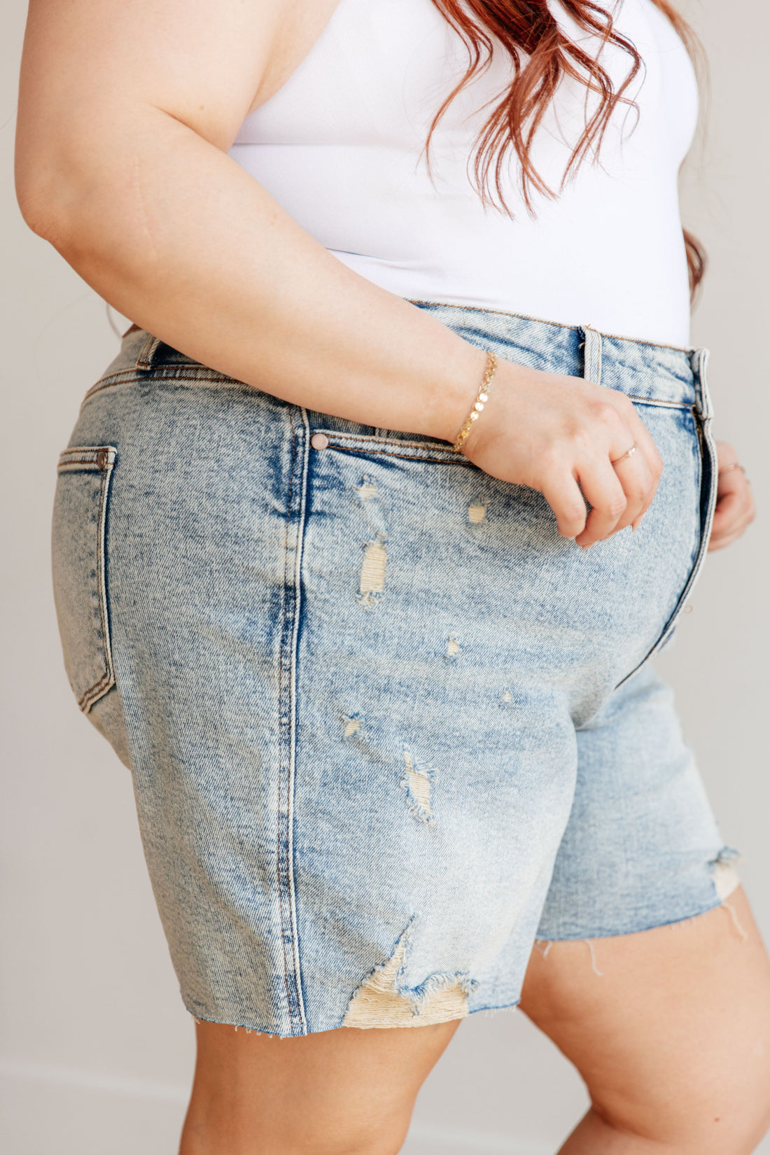 Cindy High Rise Mineral Wash Distressed Boyfriend Shorts - Affirmation Apparel Co.