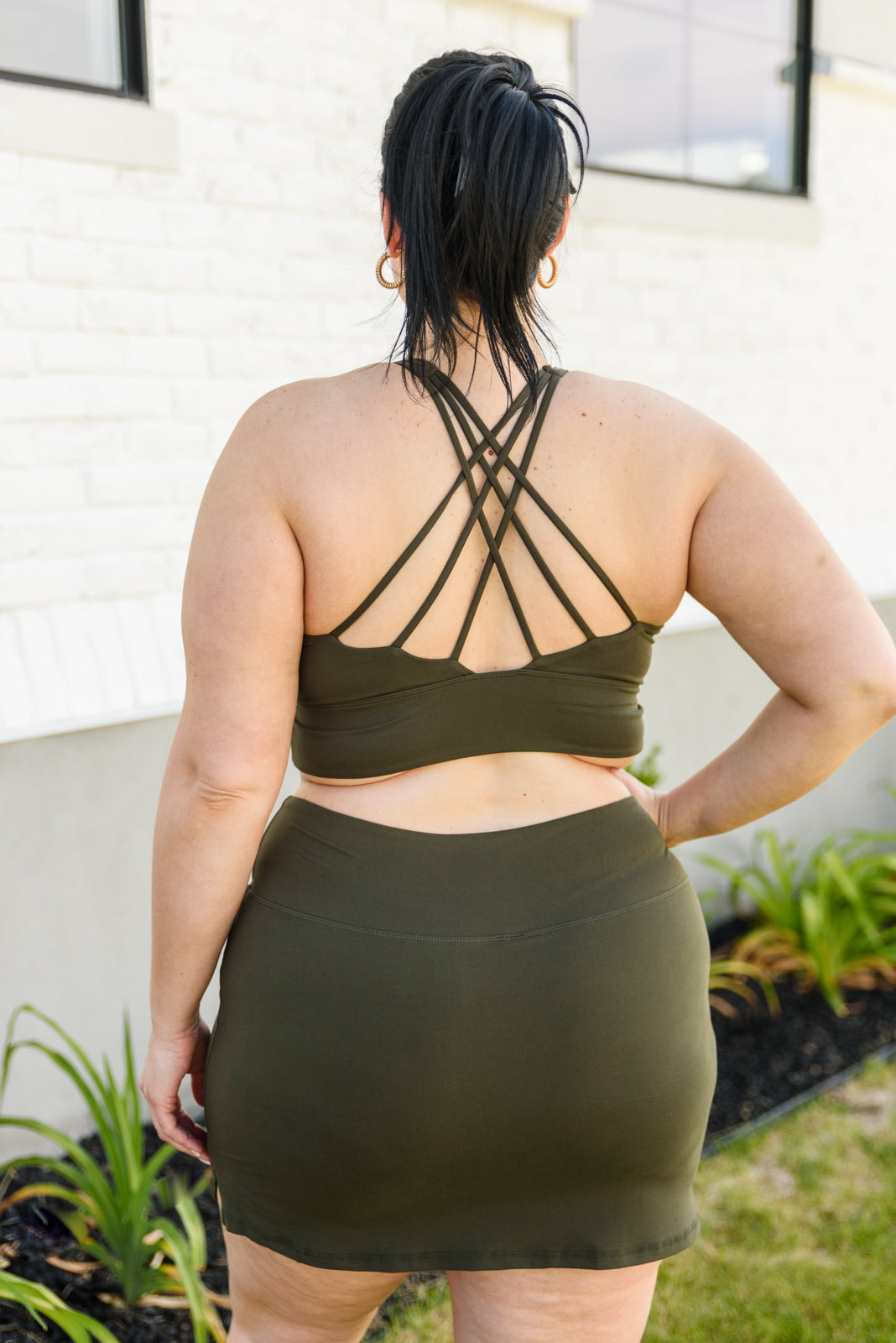 Next Move Sports Bra In Olive - Affirmation Apparel Co.