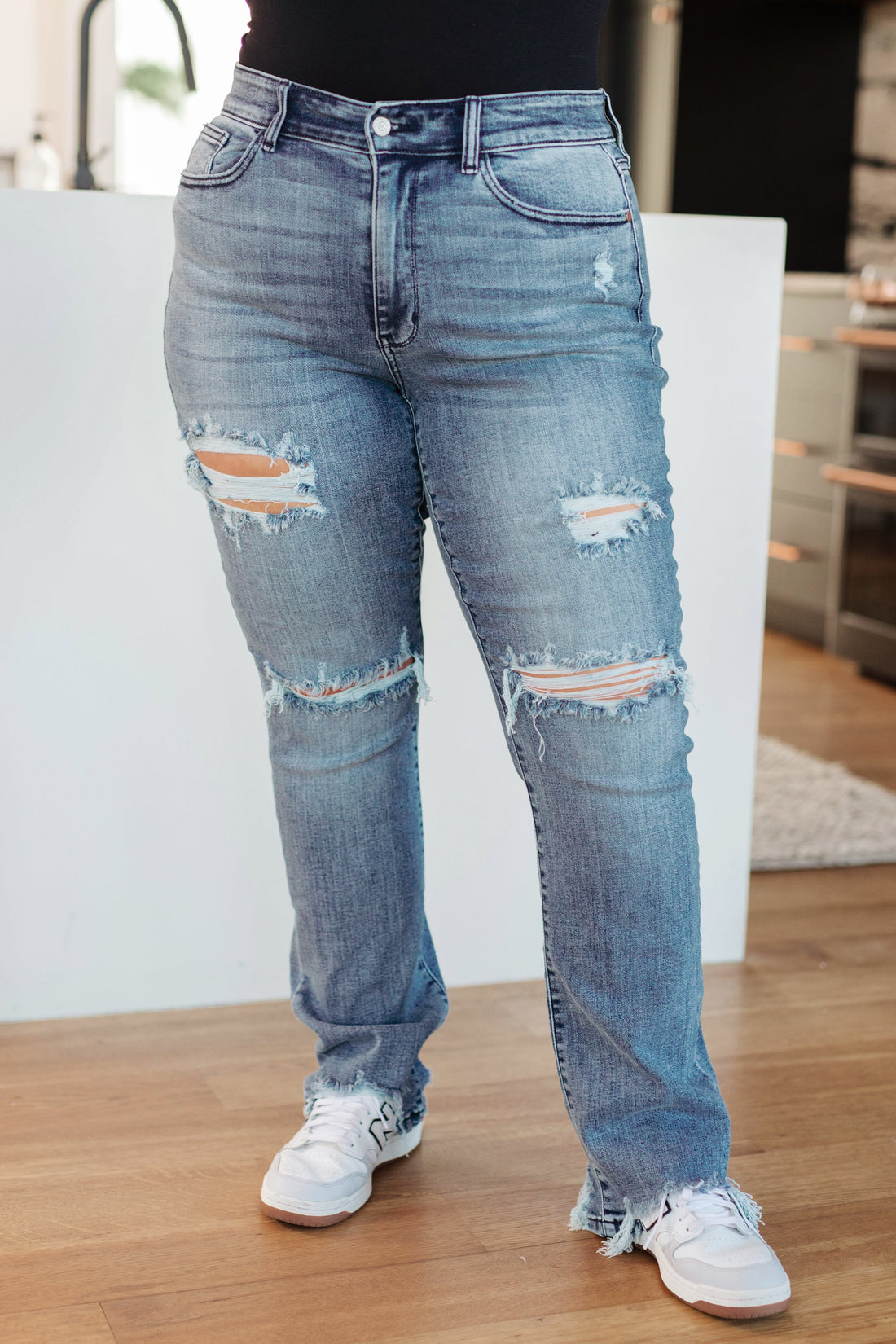 O'Hara Destroyed Straight Jeans - Affirmation Apparel Co.