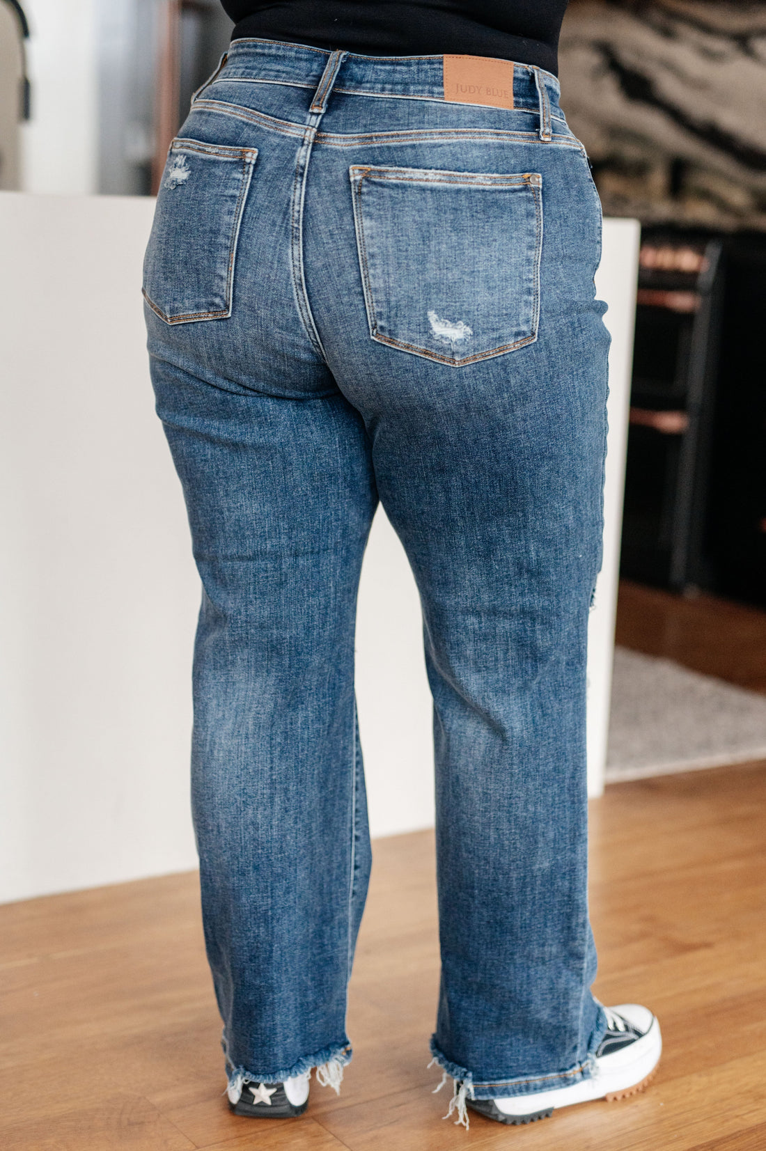 Rose High Rise 90's Straight Jeans in Dark Wash - Affirmation Apparel Co.