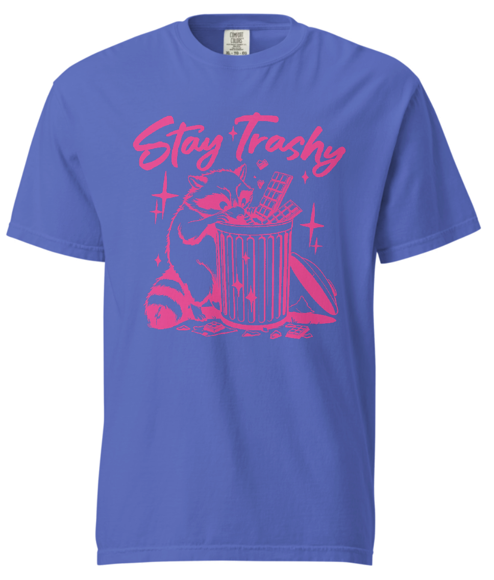 Stay Trashy Raccoon T-Shirt: Quirky Graphic Tee for a Playful Statement! - Affirmation Apparel Co.