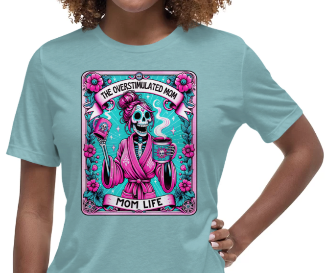 Cozy 'Overstimulated Mom' T-Shirt: Perfect Comfort for Busy Days! - Affirmation Apparel Co.