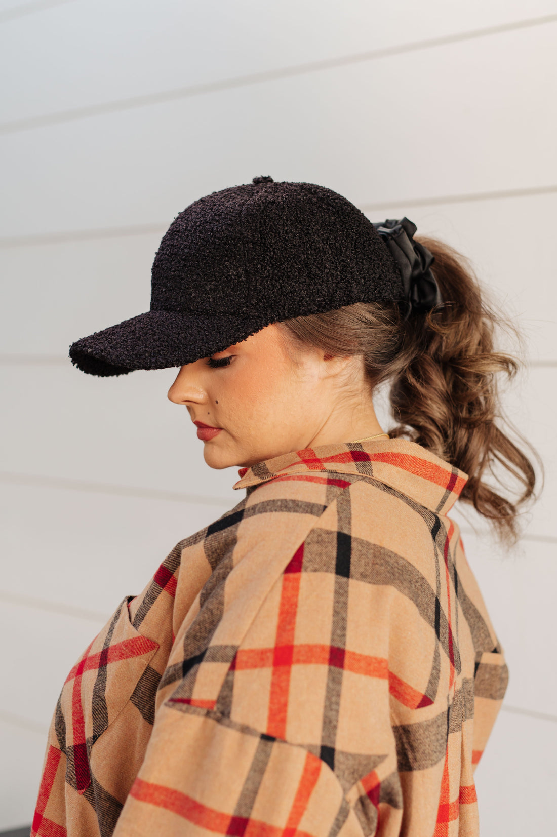 Lyla Sherpa Ball Cap in Black - Affirmation Apparel Co.