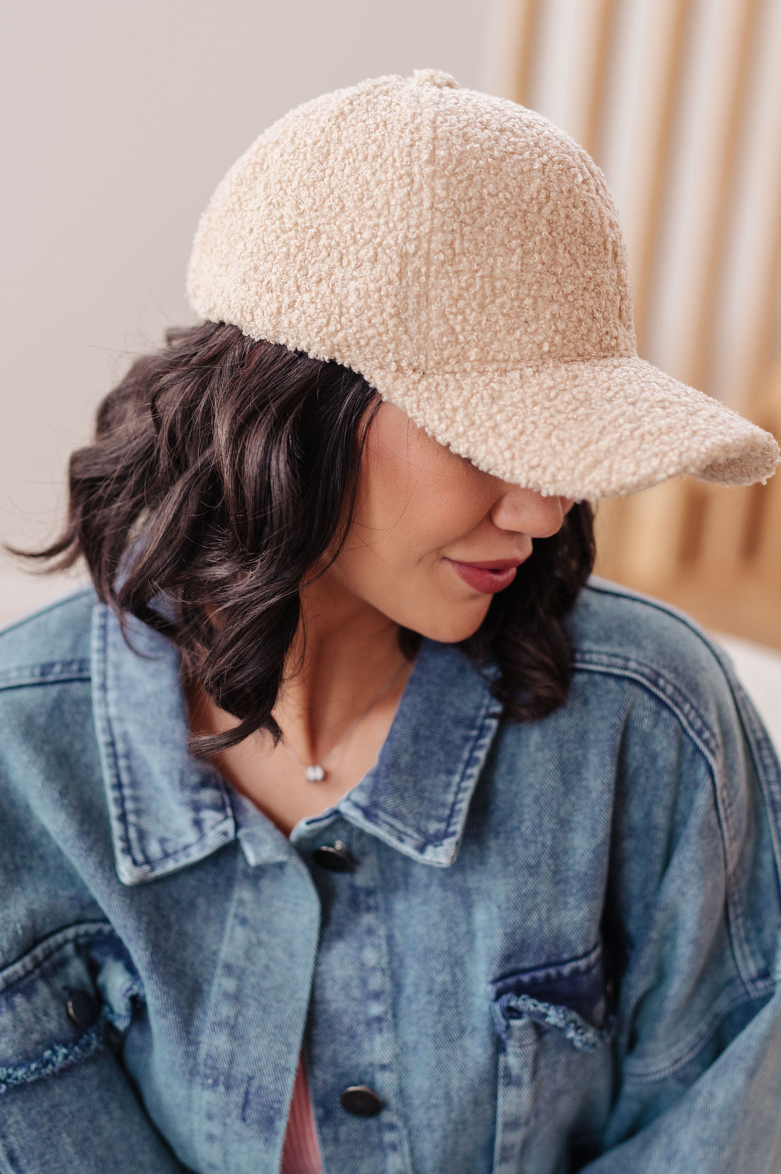 Lyla Sherpa Ball Cap in Khaki - Affirmation Apparel Co.