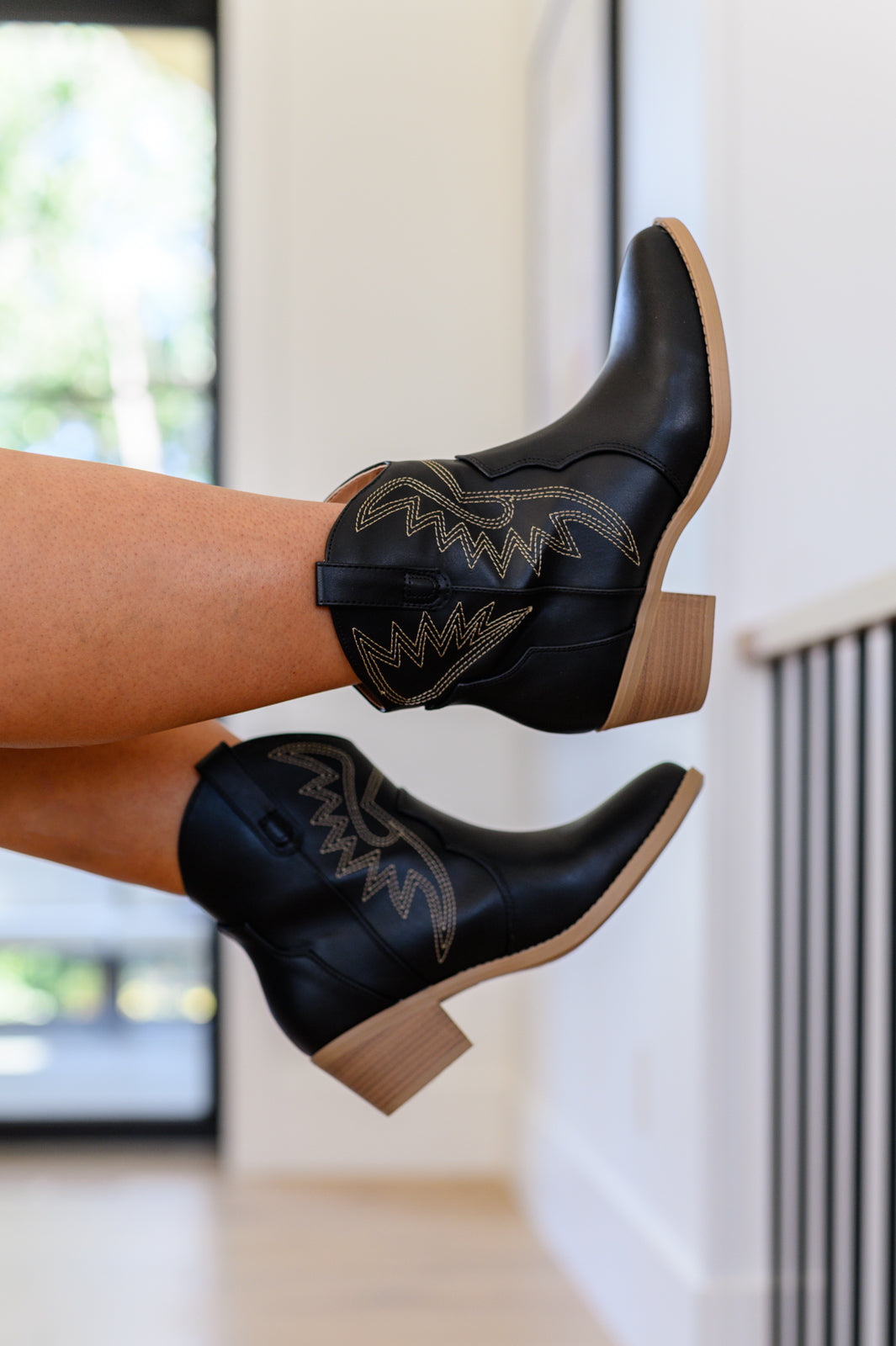 Two Step Western Bootie in Black - Affirmation Apparel Co.