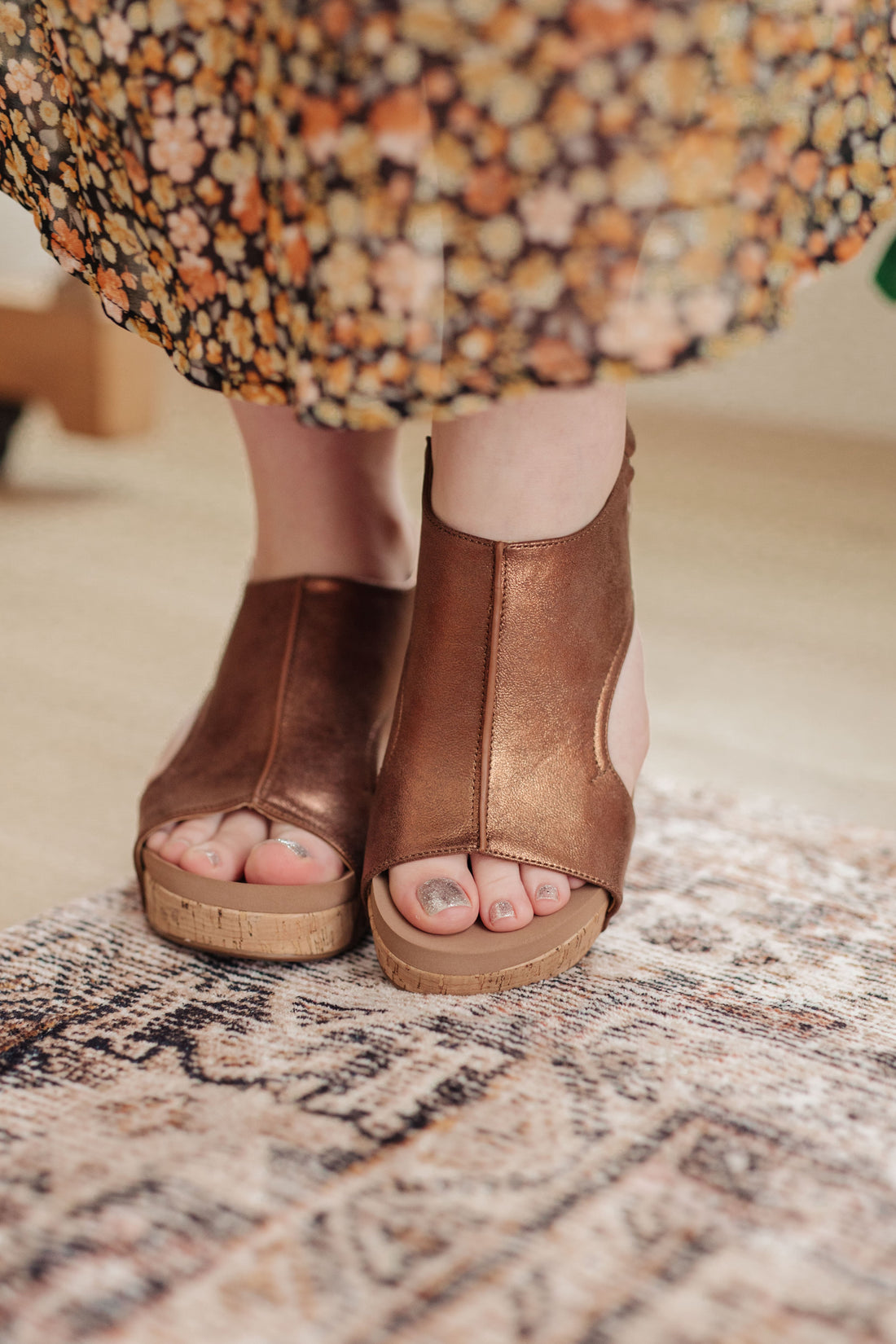 Walk This Way Wedge Sandals in Antique Bronze - Affirmation Apparel Co.