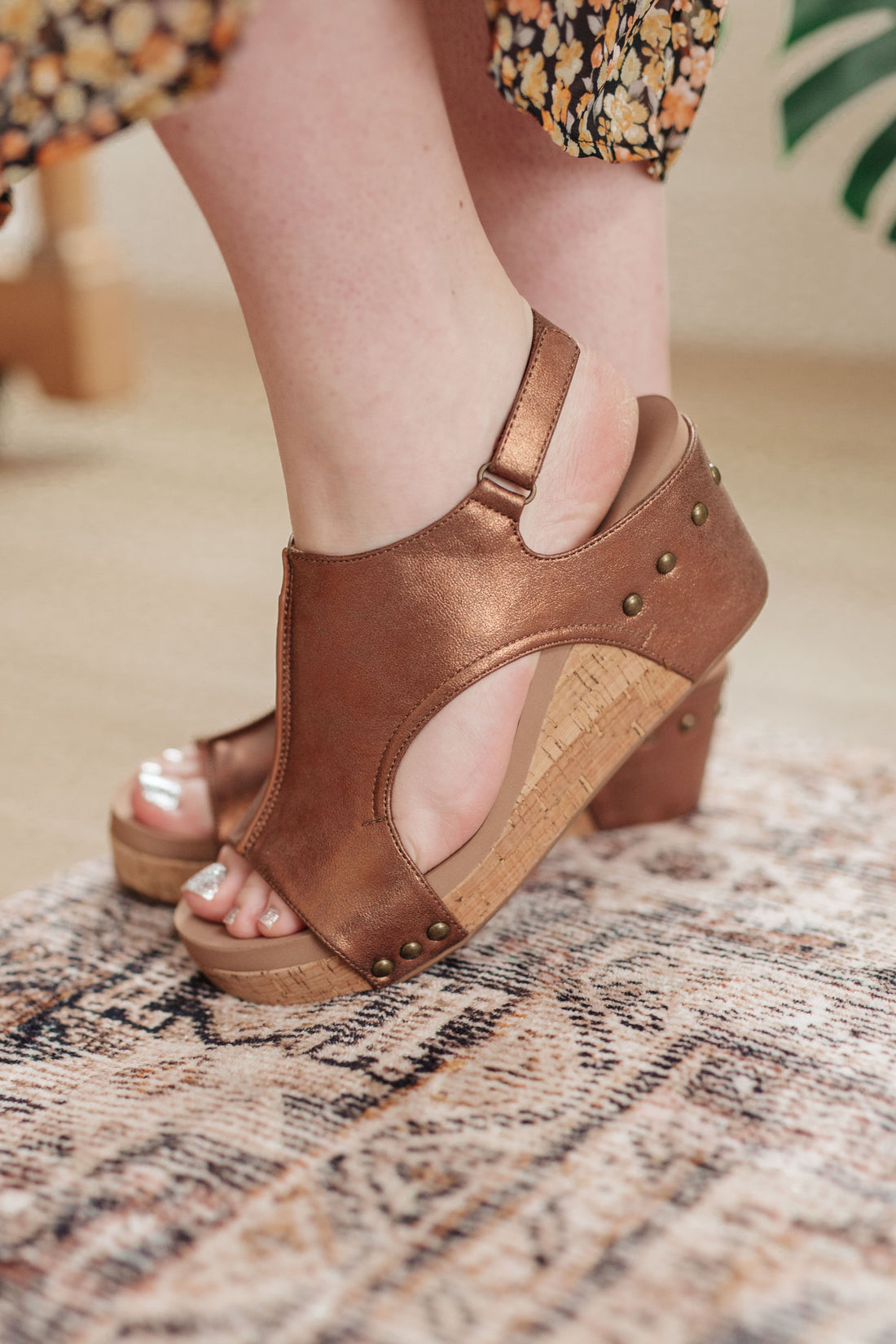 Walk This Way Wedge Sandals in Antique Bronze - Affirmation Apparel Co.