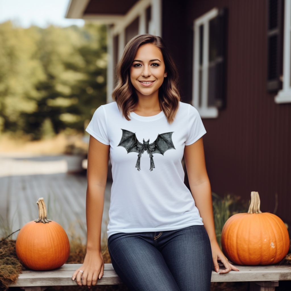 Coquette Bat - Halloween Graphic Tee - Affirmation Apparel Co.