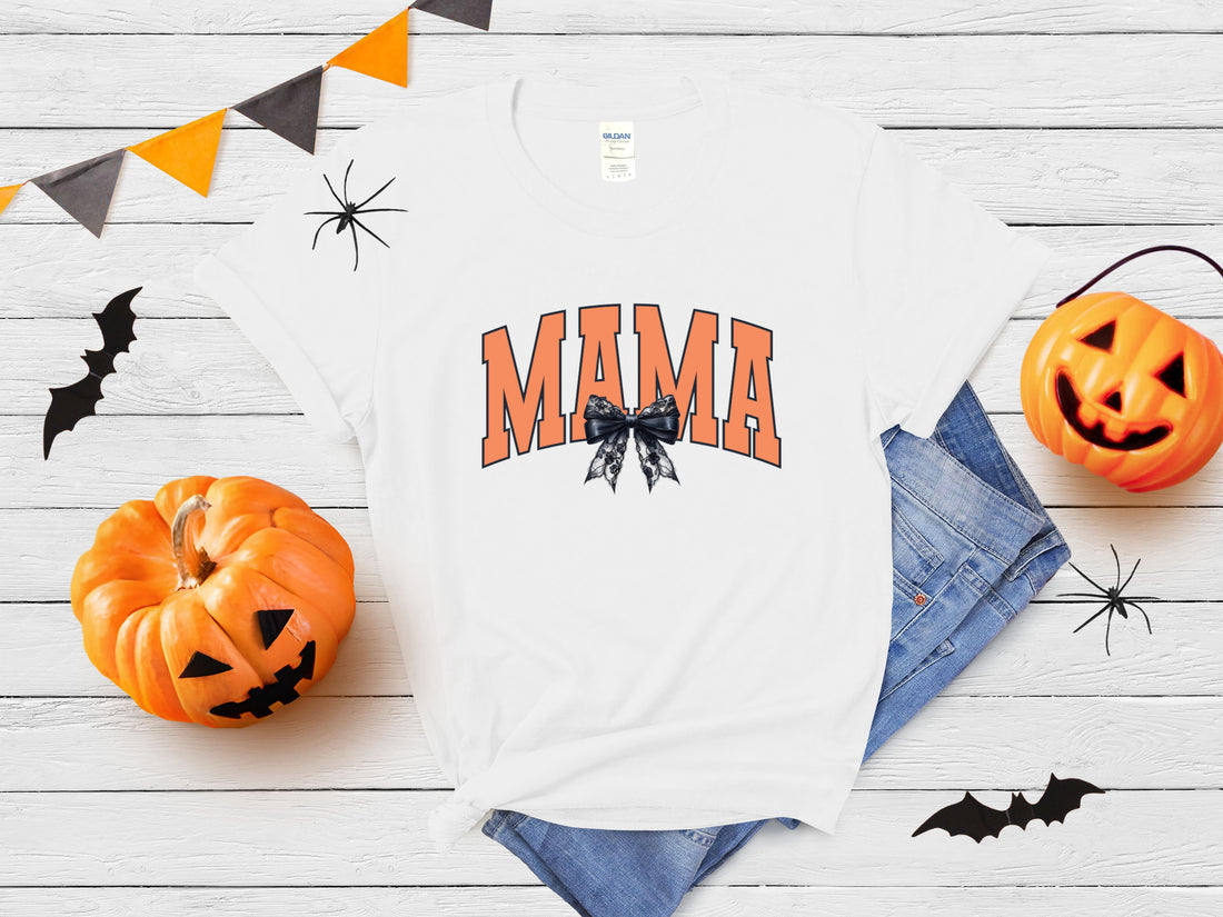 Mama Coquette Black Bow - Halloween Graphic Tee - Affirmation Apparel Co.