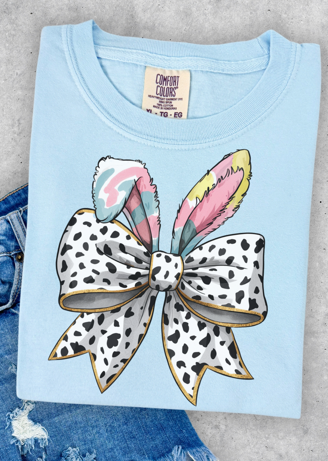 Easter Bunny Coquette Bow T-Shirt - Affirmation Apparel Co.