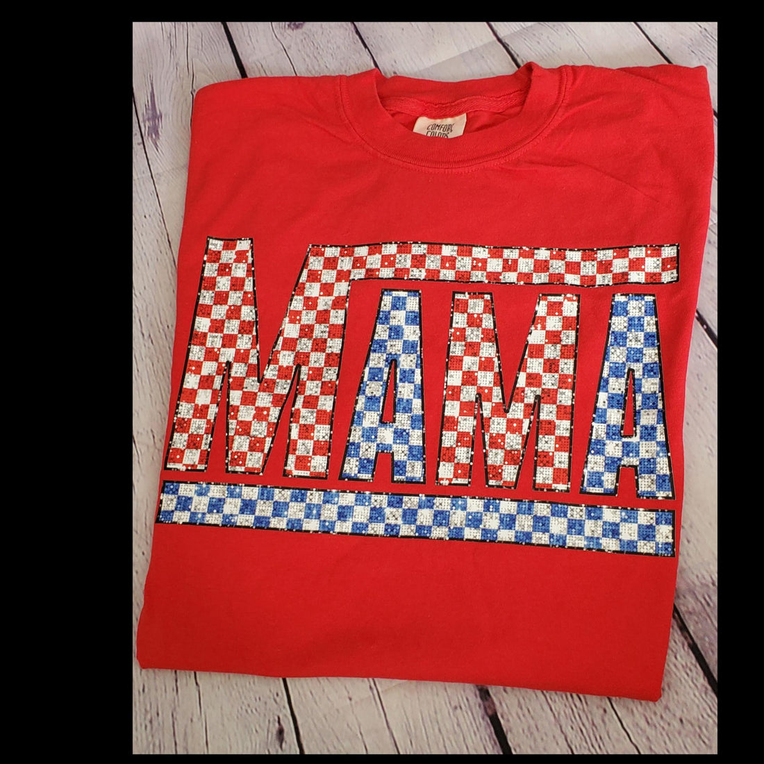 Checkered Mama T-Shirt: Classic Patterned Tee for Stylish Moms - Affirmation Apparel Co.