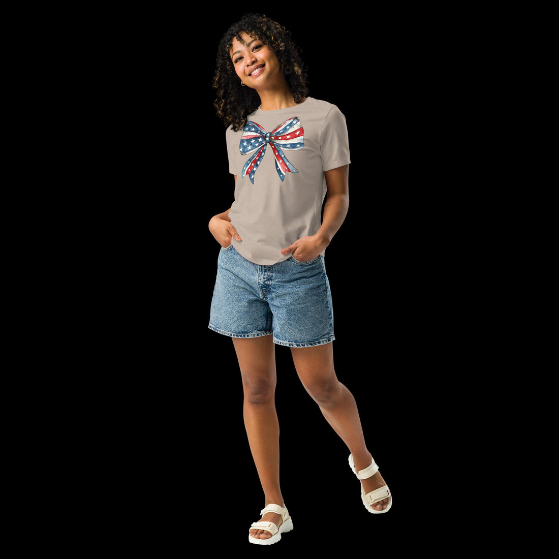 Patriotic Bow T-Shirt - Star-Spangled Graphic Tee - Affirmation Apparel Co.